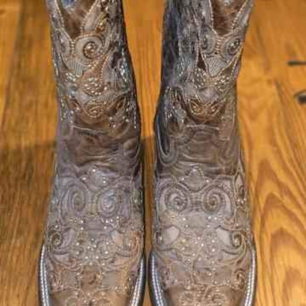 Intricate Brown Embroidered Boots